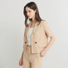 NICE CLAUP 女款可拆式袖口短版夾克