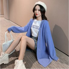 겟잇블루 루즈 핏 브이넥 임산부 니트 코트