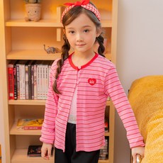 Lalaamang 女童羅紋條紋開襟衫