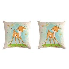 可愛迷你小鹿斑比朋友客廳抱枕套 2入