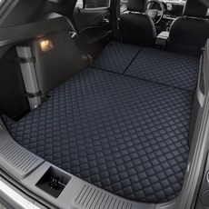 GMZ MOTORS 汽車菱格紋皮革3D立體後車廂墊, 雪佛蘭 Trax Crossover 2023年款~, 全黑色