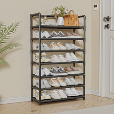 森之漫 多功能鞋櫃, 黑色, 7層