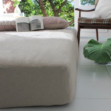 素色麻灰單層床墊套