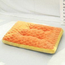 허니버블 반려동물 딥슬립 꿀잠 사각 매트 쿠션, 오렌지, 1개