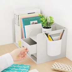 머츠샵 1단 미니 서랍 책상책꽂이, 그레이