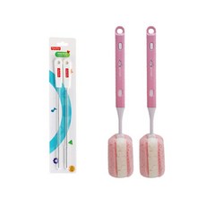 fisher-price 費雪 吸管刷 2入+可調長度奶瓶刷 2入, 粉色(奶瓶刷), 1組