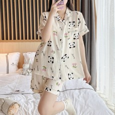 Janaba 女士熊貓短袖睡衣套裝 262799