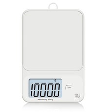 Berthan 居家烘焙 0.1 寬版電子秤, 白色, BE-SCALE-WH1, 1kg