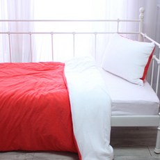 LeveLife 毛巾寢具被套, 白紅色