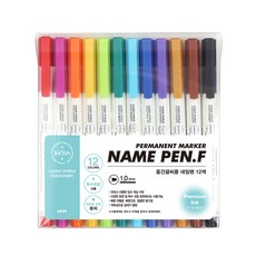 liflin 高級墨水中字12色姓名筆, 混色, 1個
