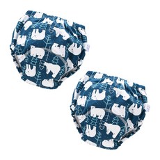 스타도어 유아용 큐트패턴 배변팬티 2p 세트, 백곰, 1개