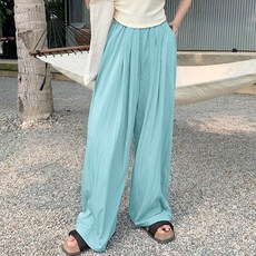 앤드스타일 여성용 냉감 통기성 데일리 쿨 와이드 밴딩 팬츠 262437