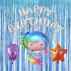 市集風格海洋朋友生日氣球組, 類型1, 1套