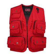 SUERTE 多用途口袋釣魚背心, 紅色