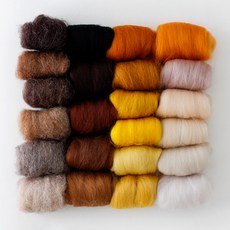 彩色羊毛氈 17入+動物材料包 90g 6入組, 混色