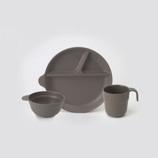 NIneware 韓國製 Foret 家用單人組, 灰色, 手拿杯 + 小碗 + 中盤, 1套