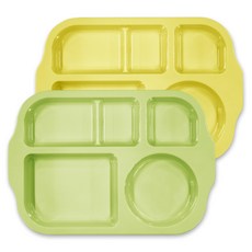 兒童餐盤 2款, 黃色+綠色