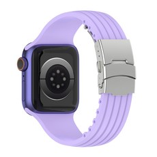 HAMATE Apple Watch 錶扣式矽膠錶帶, 紫丁香色