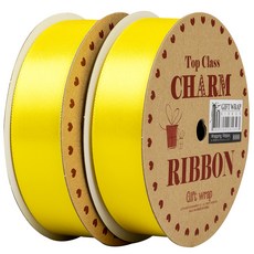 Good given 고밀도 주자 리본끈 25mm, 노랑, 13.7m, 2개