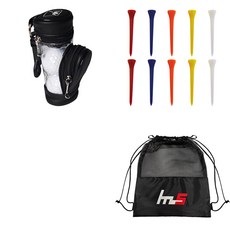 NAYASTYLE 高爾夫球袋 + 塑膠高爾夫長球釘 10p + 收納袋組合, GFYP-133-3+167-3PU