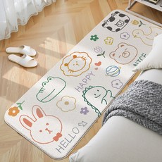 小麥購物 簡約長條羊羔絨床邊防滑地墊 L1408