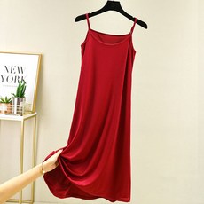 더시럽 여성용 통기성 모달 루즈핏 나시 원피스