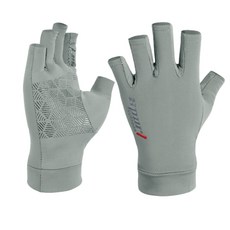 Tingall 指尖釣魚手套 雙手通用, 半指灰色