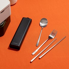 SSUEIM Odyssey 便攜式午餐盒勺叉套裝, 1組, 湯匙+筷子+叉子+盒子, 混色