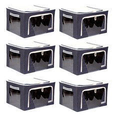 礦用生活箱24L, 圓點款 海軍藍, 6入