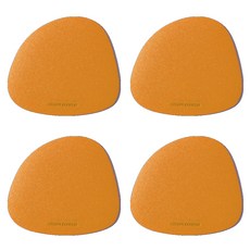 그리디파머스 가죽 티 코스터, 허니옐로우, 111 x 100 mm, 4개