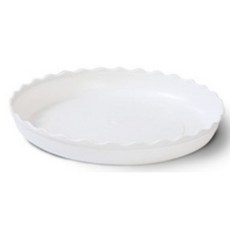 J 花朵造型圓形花盆底盤 120#, 白色