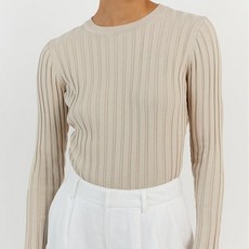 아이엠몽 여성용 베아모 슬림 골지 니트 스웨터 이너 티셔츠