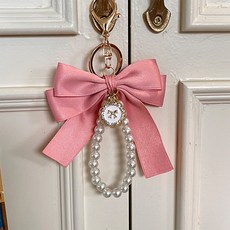 SORIDAL 里斯塔 珍珠鍍金緞帶芭蕾風包包吊飾鑰匙圈