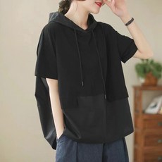 &Style Rioi 襯衫式短袖女款連帽T恤 260521