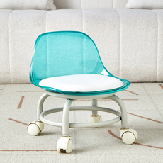 LEOBEAN 雷奧賓靜音坐式滾輪椅, 透明綠色, 1個