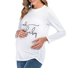 空氣感標語印字孕婦長袖T恤