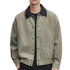 雅痞 翻領拼色復古風夾克