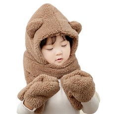 KIZTREE 嬰幼兒用連帽帽圍巾手套 DM-134