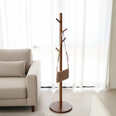 Supsokae 原木圓形矮款立式衣架, 棕色