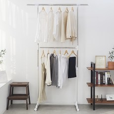 可移動2層金屬衣架, 白色的