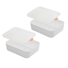 BOOTH MARKET 層層堆疊內衣收納盒 白色 10格 + 貼紙, 2個