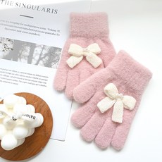 woojooi Jennie 蝴蝶結針織手套 雙手套組