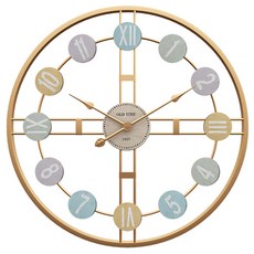 靜音裝潢壁鐘 40cm U85, 金色 + 金色