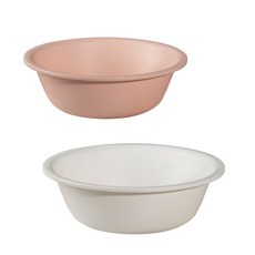 MONACO OLIVE 라파스텔 圓形臉盆 小 + 中 2件組, 1套, 粉紅色(小型), 白色(中型)