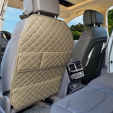 아이빌 퀼팅 킥매트 자동차 시트커버 엣지형 2포켓, 올리브브라운, 1개