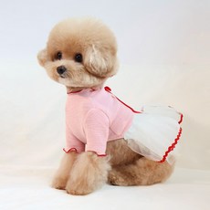 Grooming Dog 寵物長尾紗裙洋裝, 1個, 粉紅色