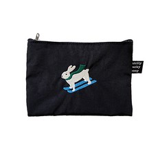 Jujoo國家代表滑雪兔子黑色方形化妝包