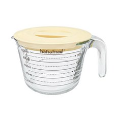아노마드 내열유리 계량컵 + 뚜껑 세트, 투명(계량컵), 옐로우(뚜껑), 1세트, 1000ml