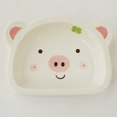 兒童陶瓷動物半月碗, 小豬, 1個