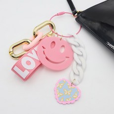 Bidangil 兒童微笑愛心鑰匙圈包包掛飾